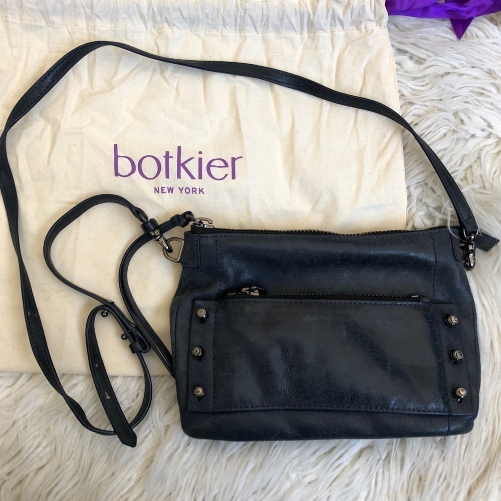 Botkier Midnight Blue Studded Leather Warren Convertible Crossbody Bag